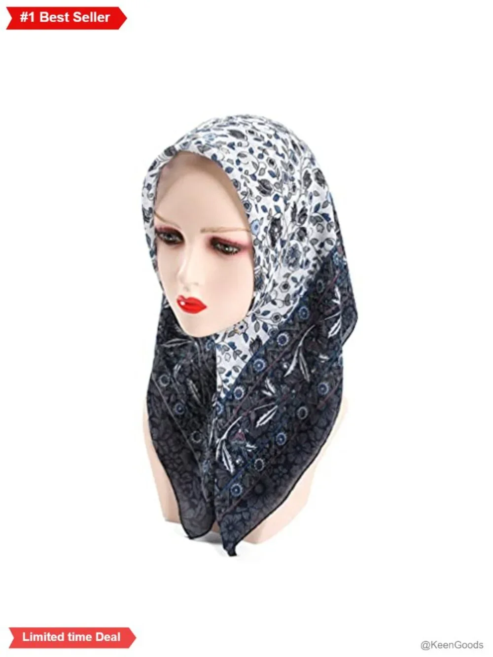 2PCS Women's Square Scarf Cotton Polyester Blend Head Neck Hair Wrap